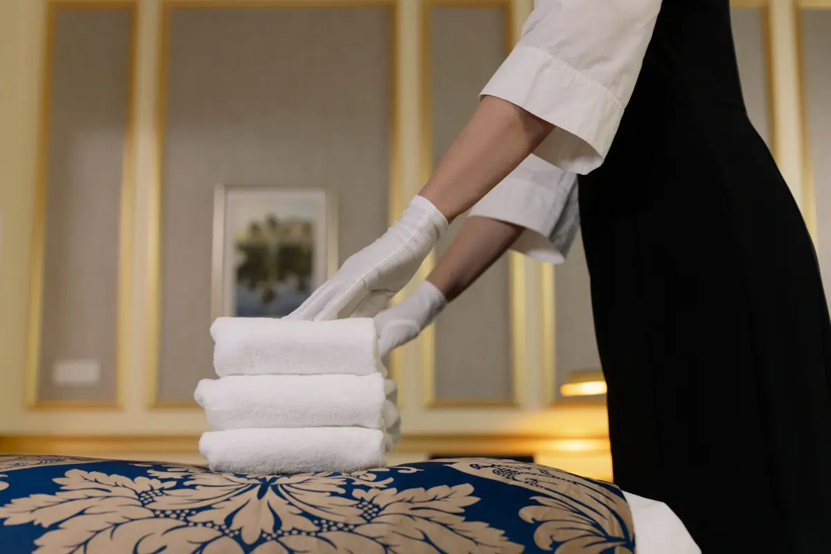 Freshly laundered, folded towels